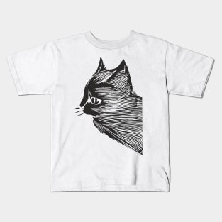 Cat sketch black print Kids T-Shirt